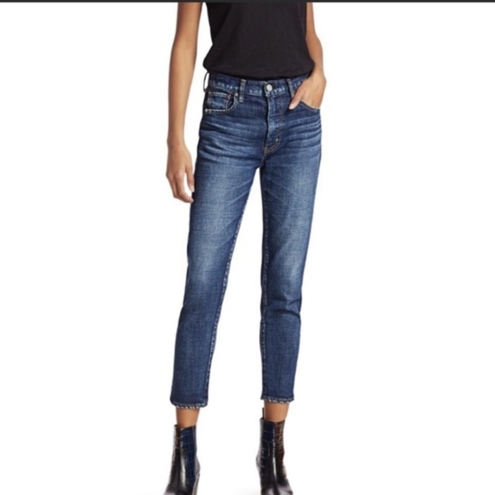 Moussy Vintage Li Howa Dark Wash Distressed Hem Japan Jeans Size 27